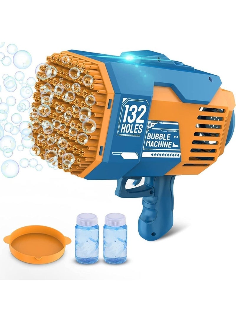 رشاش فقاعات الصابون العملاق 132 فتحة مع أضواء LED - منفاخ فقاعات أوتوماتيكي للأطفال، أكثر من 5000 فقاعة في الدقيقة لحفلات أعياد الميلاد والزفاف (قابل للشحن) اللون عشوائي - Image 1
